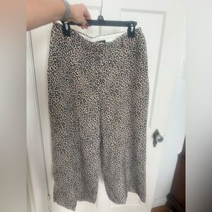 J Crew 100% Silk Leopard Print Wide Leg Slacks - NWOT